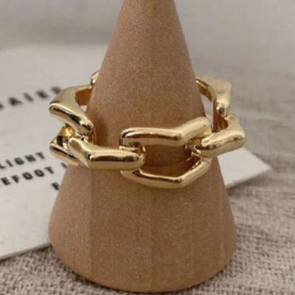The 3D Geo Ring in 18k gold over 925 silver adjustable - Picture 3 of 6